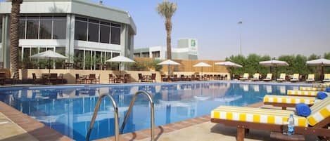 2 outdoor pools, open 9:30 AM to 10 PM, pool umbrellas, sun loungers