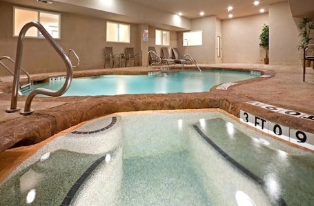 Indoor pool, open 10 AM to 10 PM, pool loungers. Holiday Inn Express & Suites Dallas Southwest-Cedar Hill by IHG