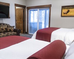 52-inch flat-screen TV with satellite channels, TV