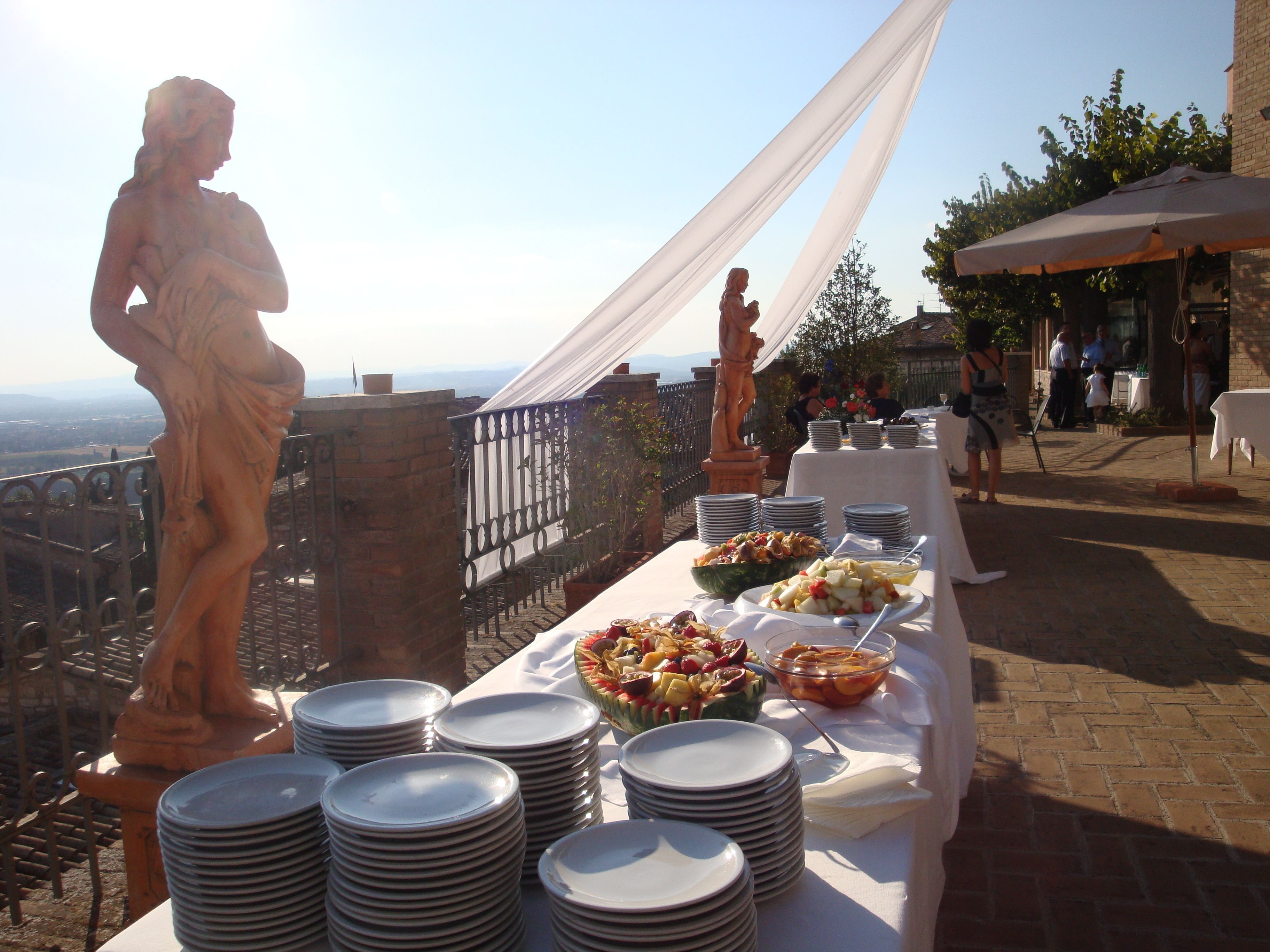 outdoor banquet area