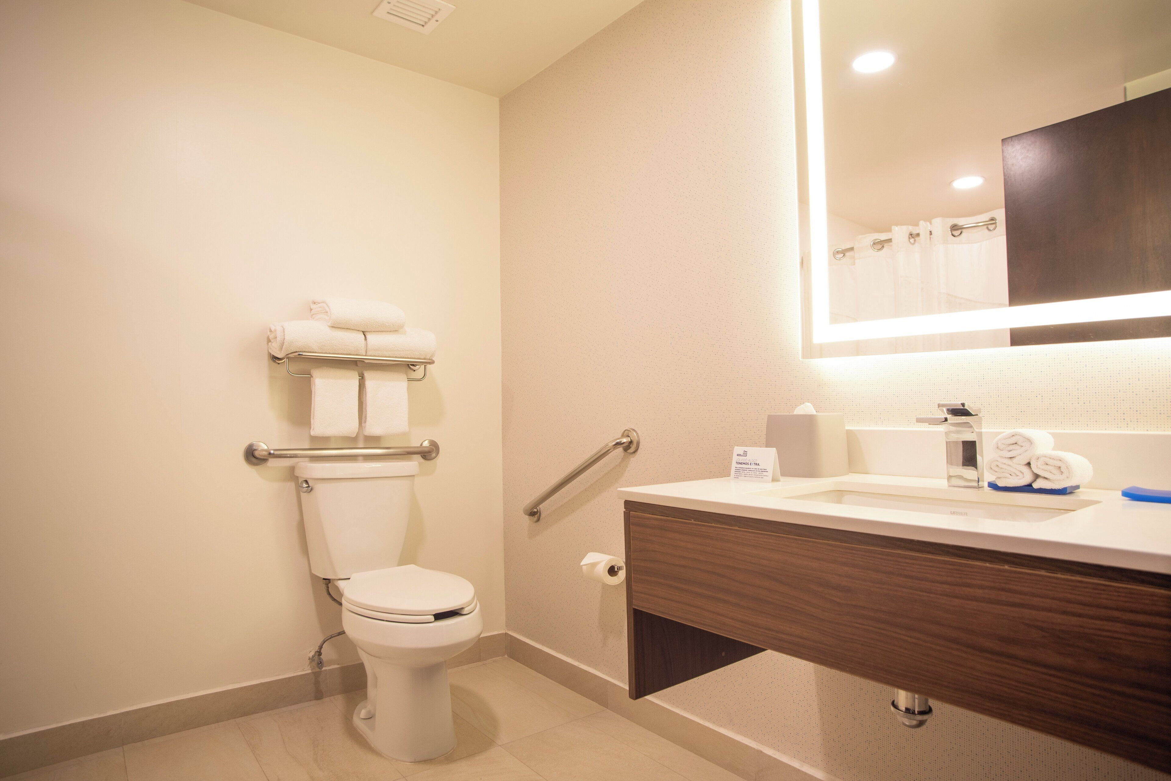 standard room, 1 king bed, accessible | bathroom | shower, free toiletries, hair dryer, towels