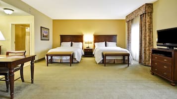 Studio, Two Queen Beds, Non-Smoking | In-room safe, desk, laptop workspace, blackout drapes