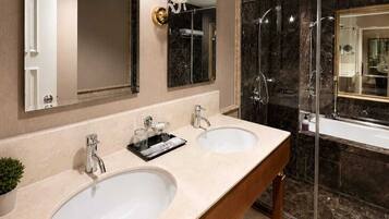 Shower, rainfall showerhead, hair dryer, bidet