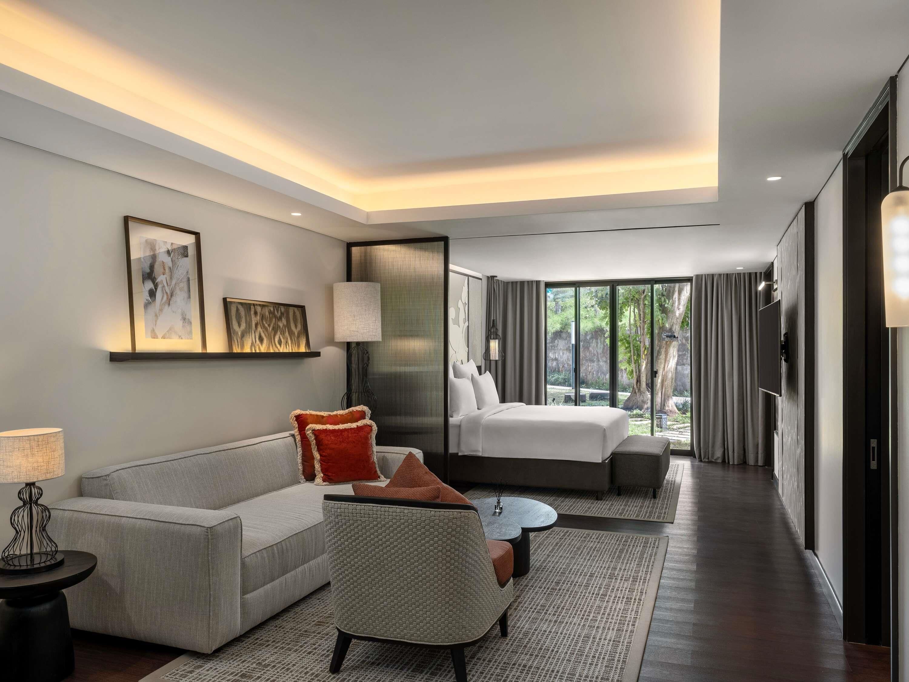 Familienzimmer, 1 King-Bett und Schlafsofa, Gartenblick (Exclusive) | Hochwertige Bettwaren, Zimmersafe, Schreibtisch