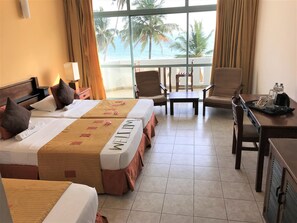Deluxe Triple Room with Sea View Balcony | In-room safe, desk, laptop workspace, iron/ironing board - Induruwa Beach Resort (Induruwa)