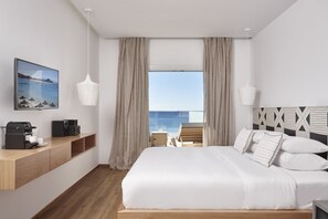 Habitación Deluxe, 1 cama matrimonial, vista al mar | Ropa de cama de alta calidad y camas con pillow-top 