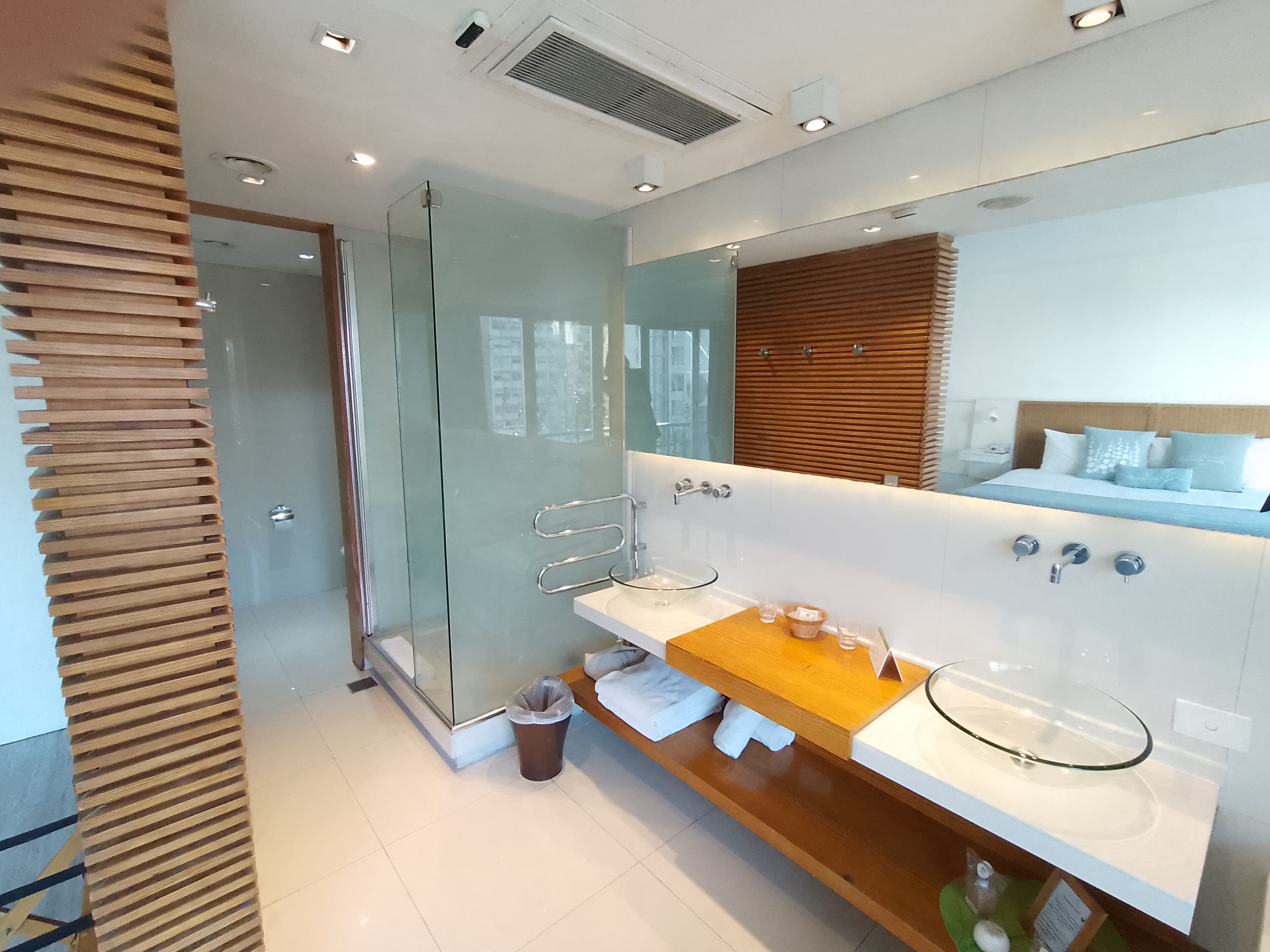 separate bathtub and shower, jetted bath, hydromassage showerhead
