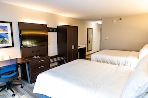 In-room safe, desk, laptop workspace, blackout curtains
