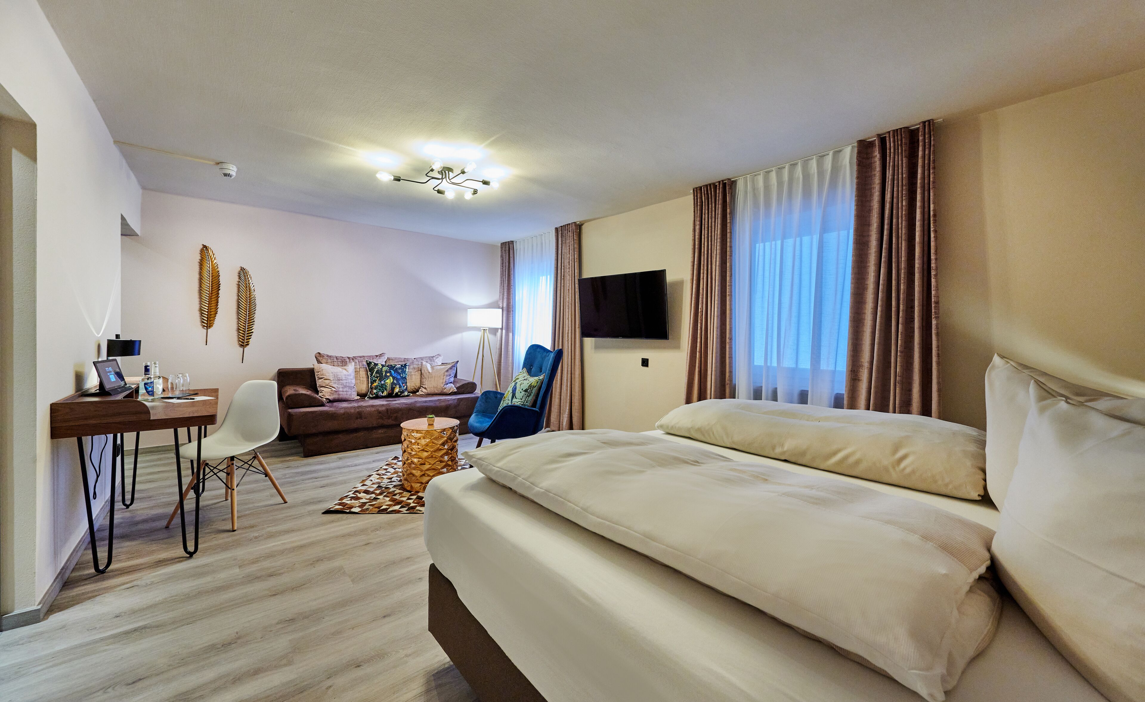 in-room safe, desk, blackout curtains, iron/ironing board