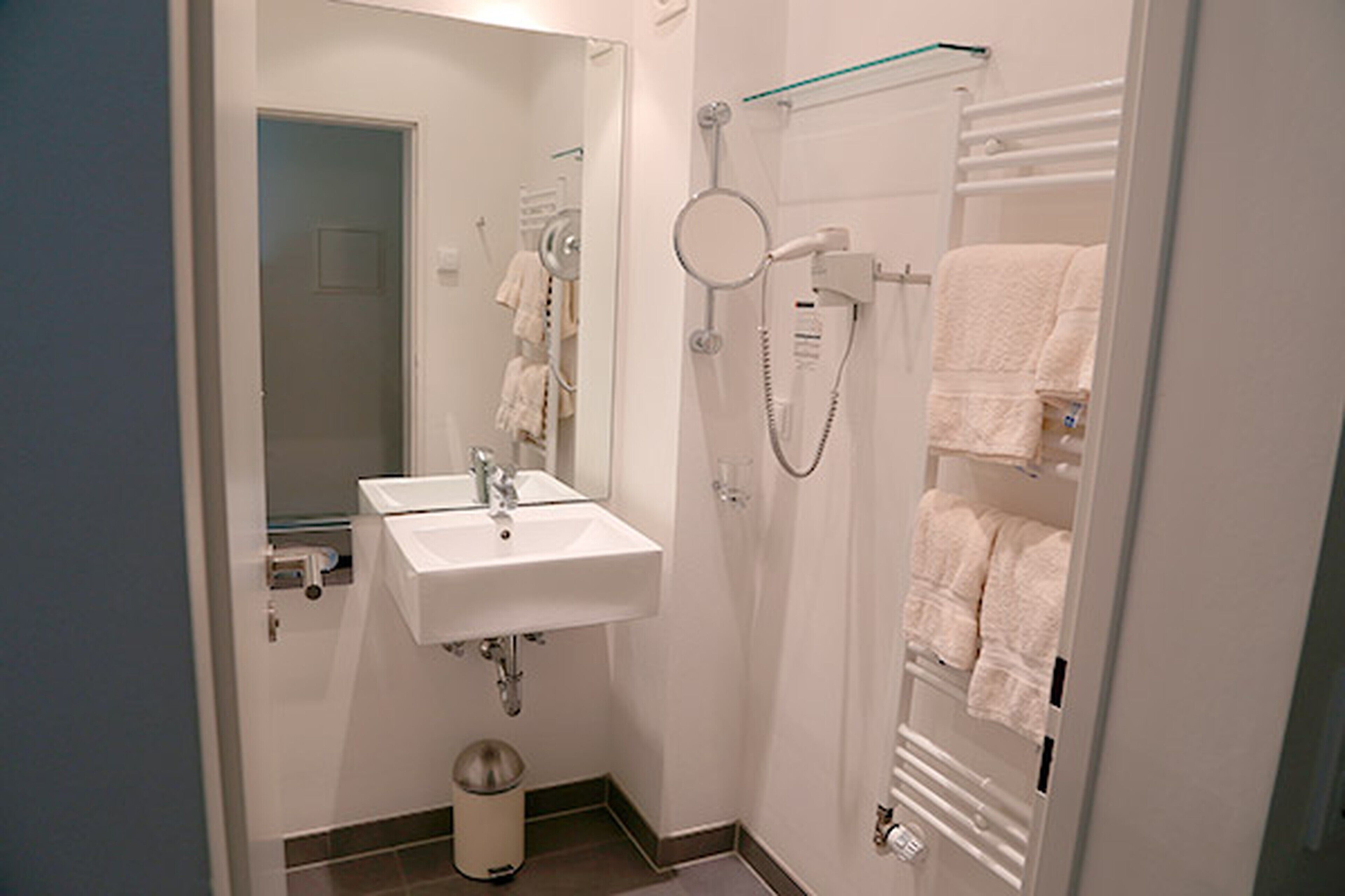 separate bathtub and shower, free toiletries, hair dryer, bathrobes