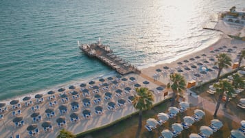 Private beach, free beach cabanas, sun-loungers, beach umbrellas