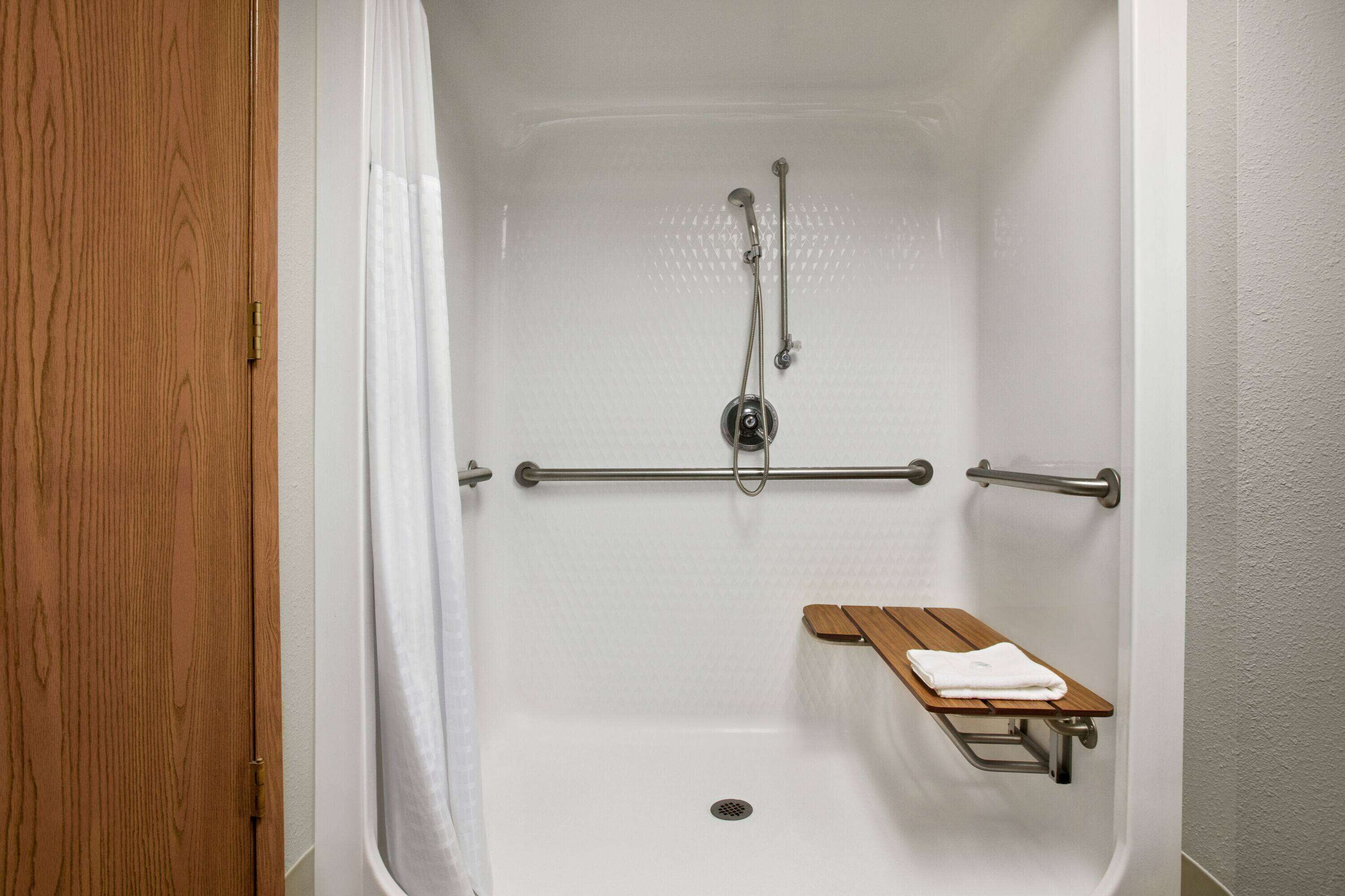 room, 1 king bed, accessible, non smoking (mobility, roll-in shower) | bathroom shower