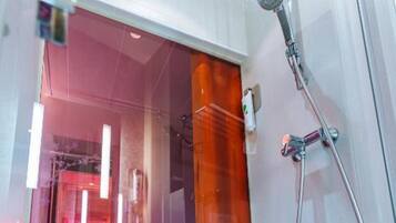 Eco-friendly toiletries, hair dryer, towels