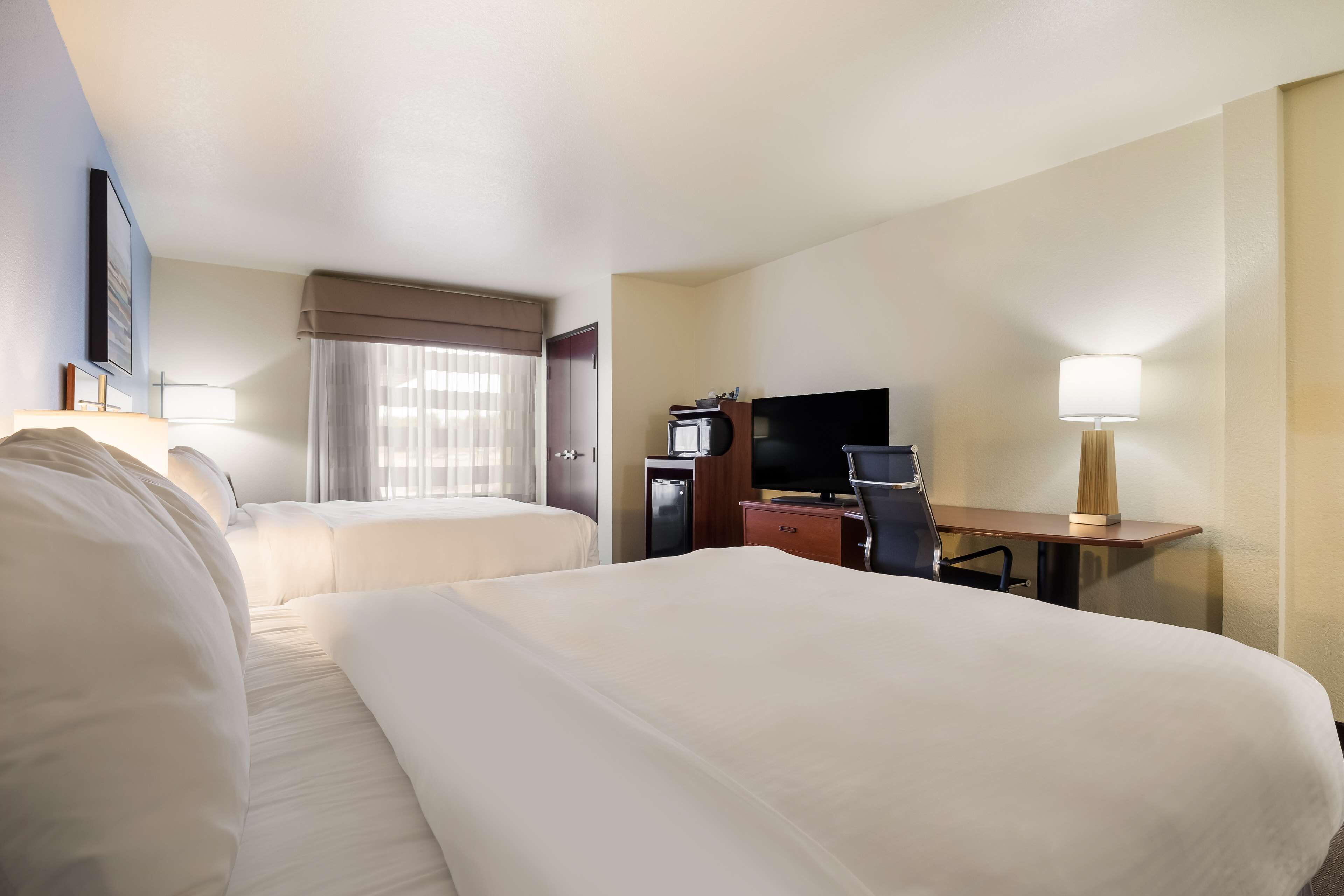 standard room, 2 queen beds, accessible, refrigerator & microwave | desk, iron/ironing board, free cots/infant beds, free wifi