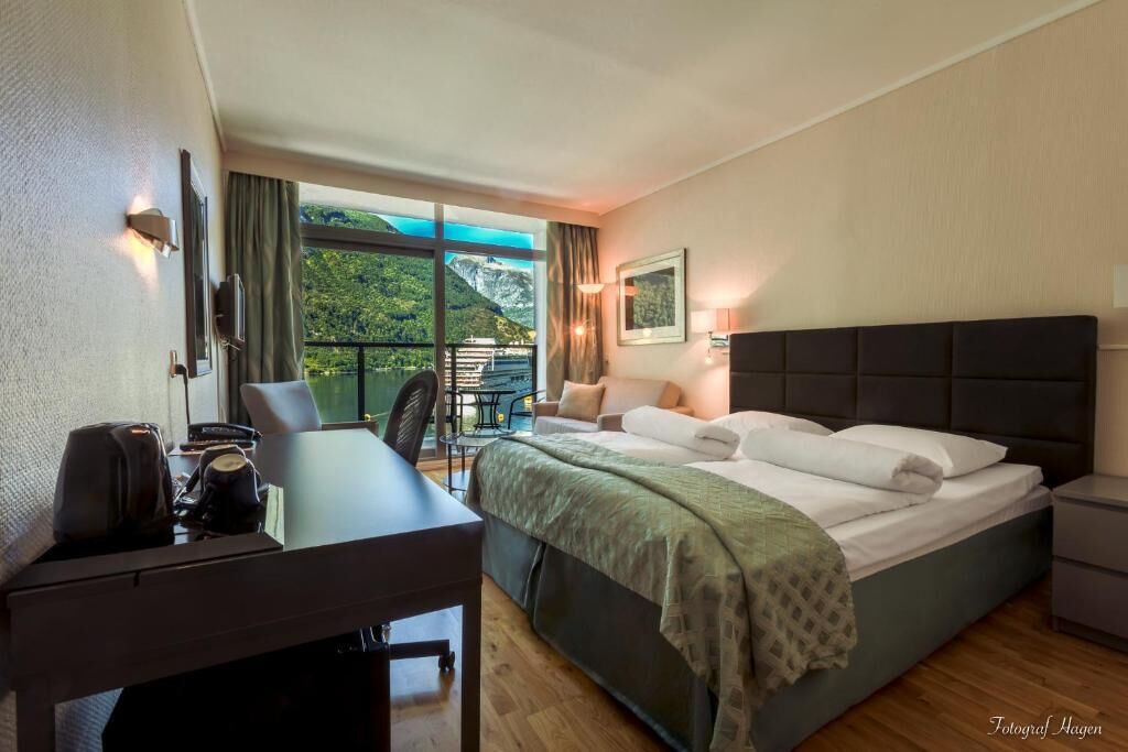 superior double or twin room (fjord view) | pillow-top beds, desk, wifi, bed sheets