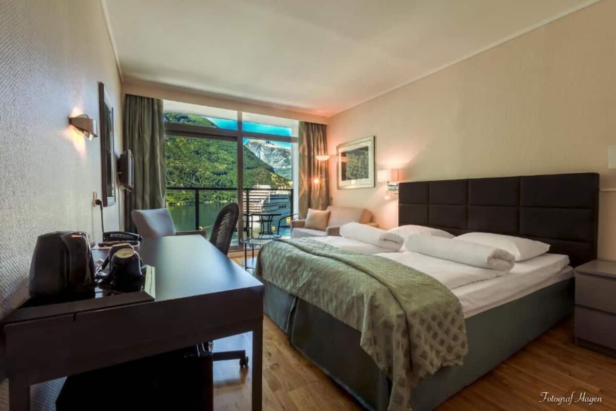 superior double or twin room (fjord view) | pillow-top beds, desk, wifi, bed sheets