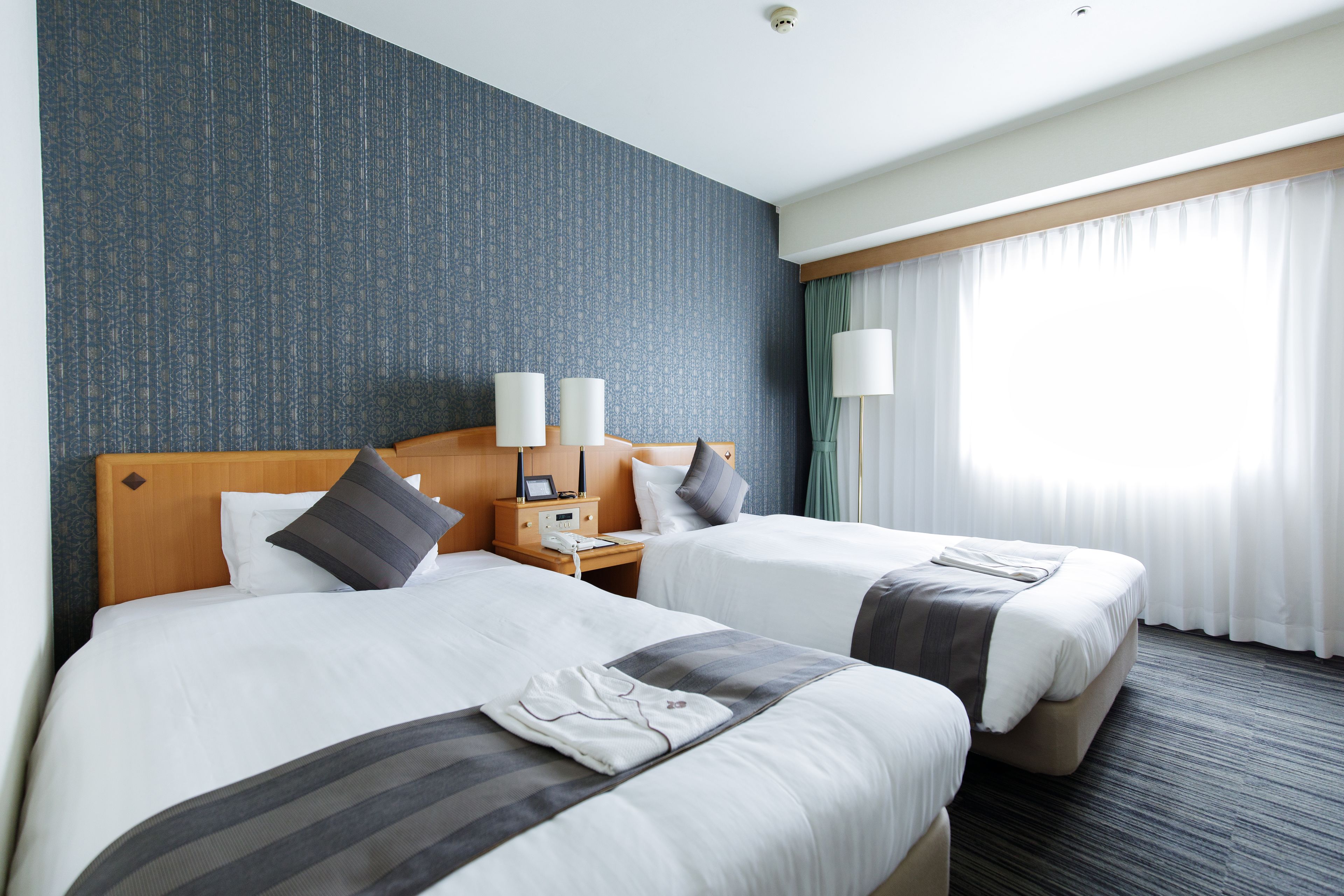 down duvets, desk, blackout curtains, iron/ironing board