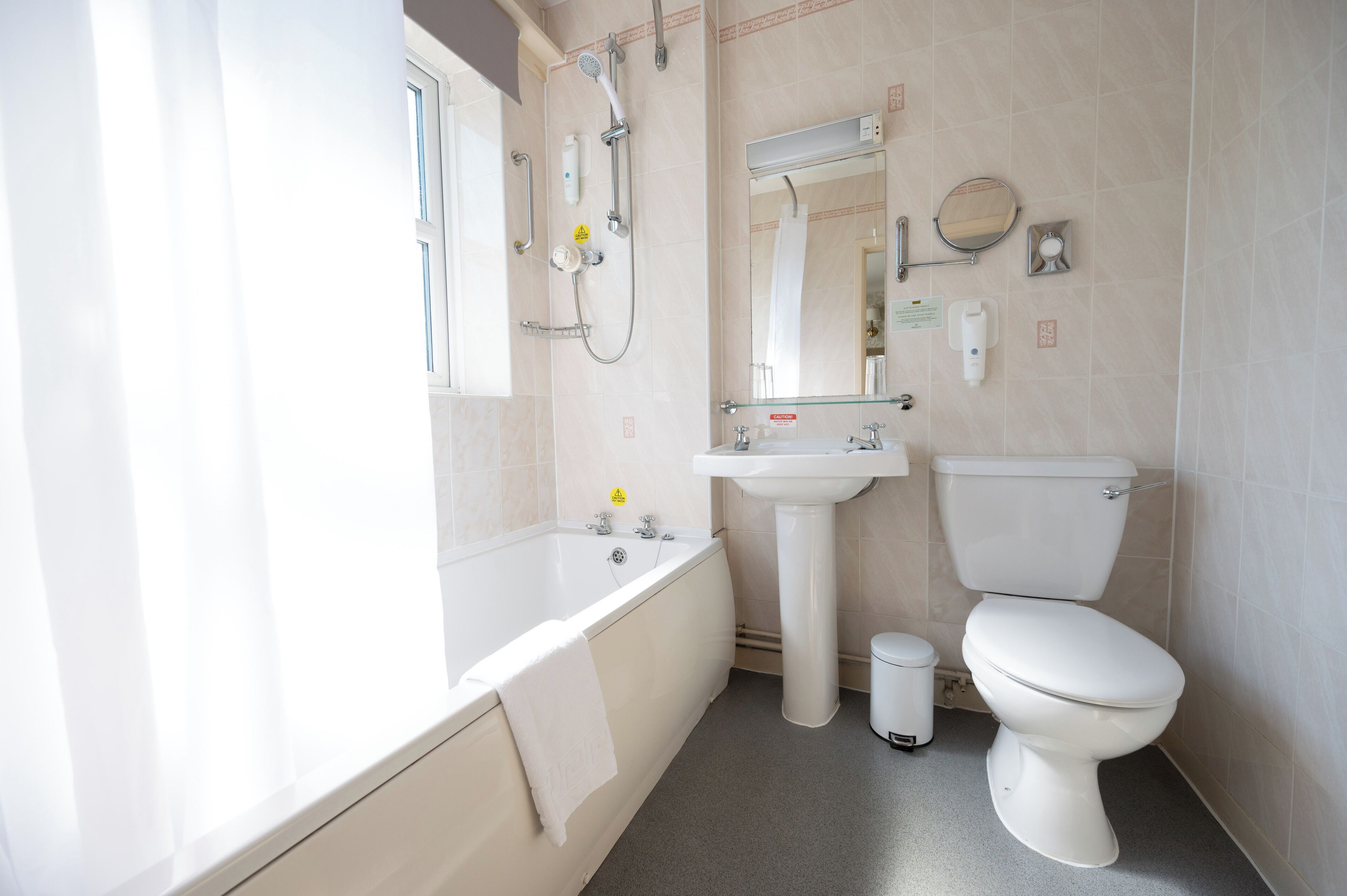 family room | bathroom | hair dryer, towels