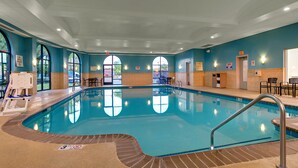 An indoor swimming pool with clear water, a 3ft depth marker, and a no diving sign. - Holiday Inn Express Hotel and Suites Nashville-Opryland by IHG (Nashville)