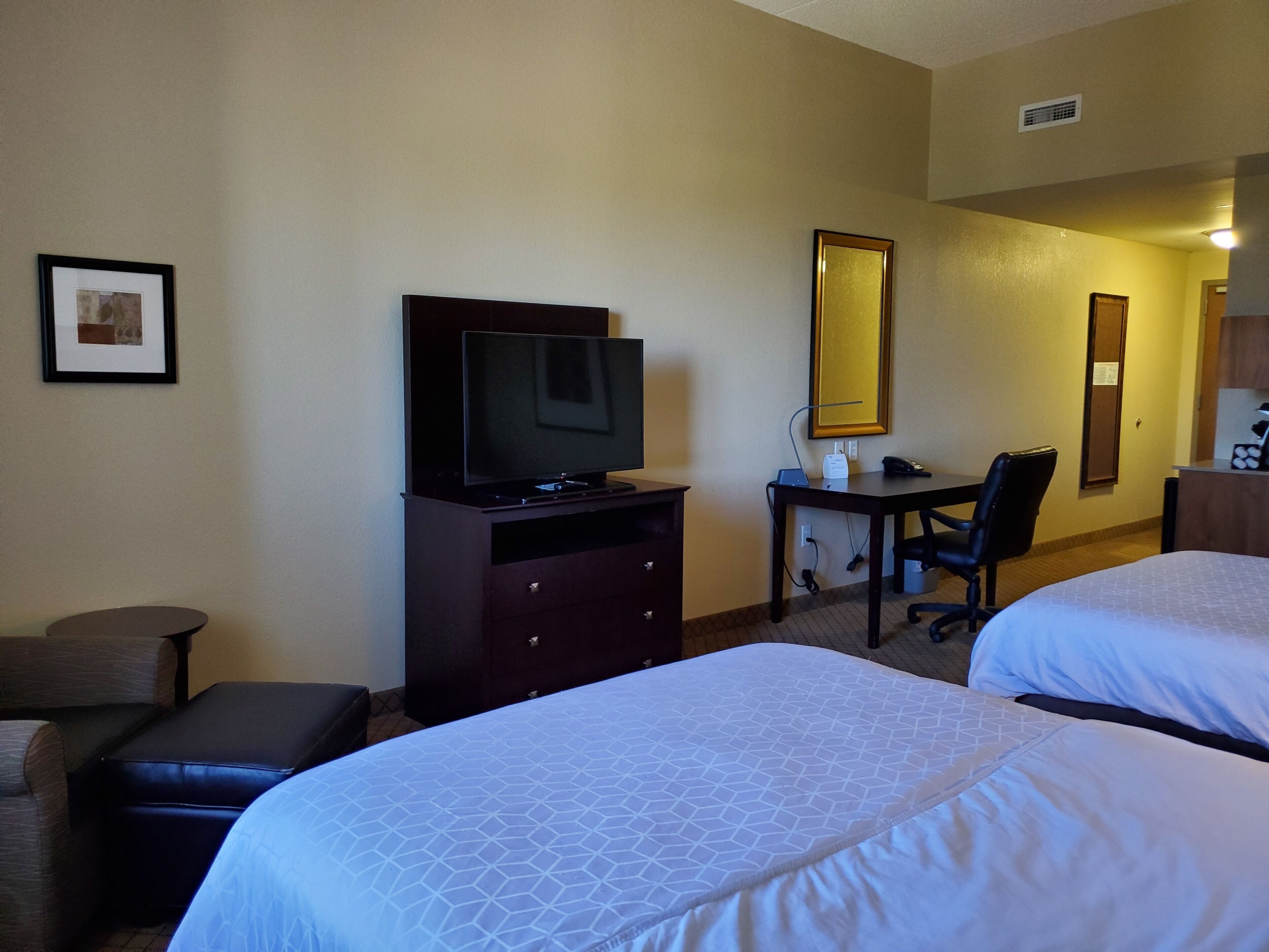 In-room safe, desk, laptop workspace, blackout drapes