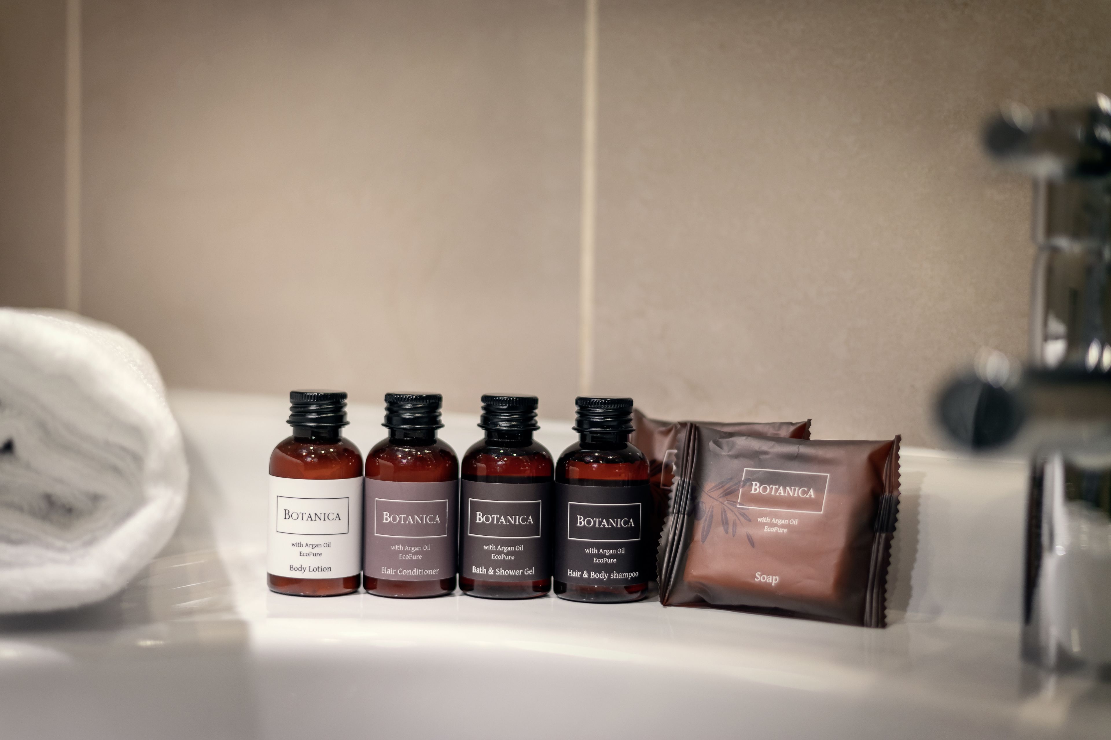 combined shower/bathtub, free toiletries, hair dryer, bathrobes