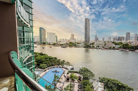 One Bedroom Suite Twin River View | Balcony view. Chatrium Hotel Riverside Bangkok