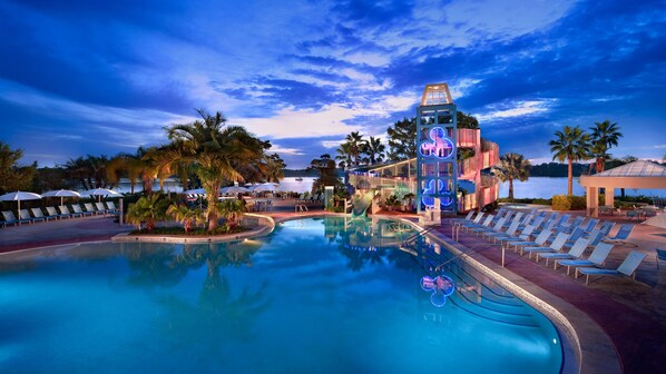 3 outdoor pools, cabanas (surcharge), pool umbrellas