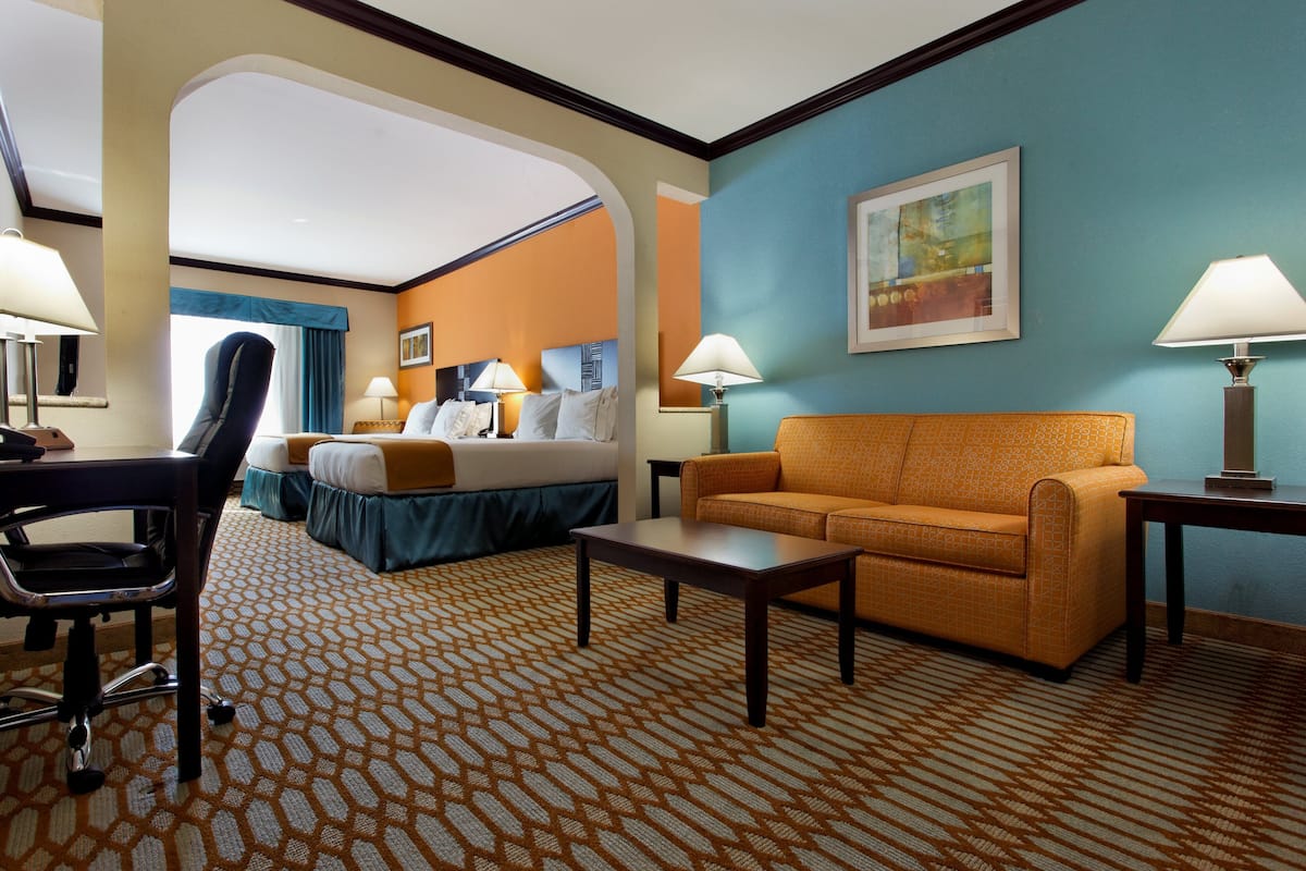 Suite, 2 Queen Beds (Additional Living Area) | In-room safe, desk, laptop workspace, iron/ironing board