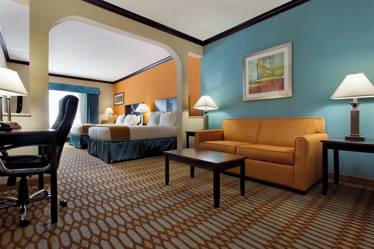 Suite, 2 Queen Beds (Additional Living Area) | In-room safe, desk, laptop workspace, iron/ironing board