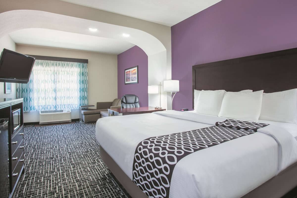 Premium bedding, desk, blackout drapes, iron/ironing board