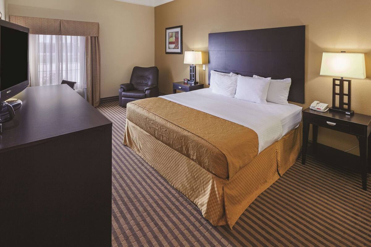 Room, 1 King Bed, Non Smoking | Premium bedding, desk, iron/ironing board, cribs (free)