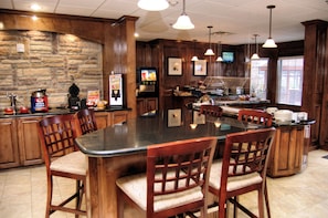 Free daily buffet breakfast
