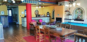 Flat-screen TV, DVD player