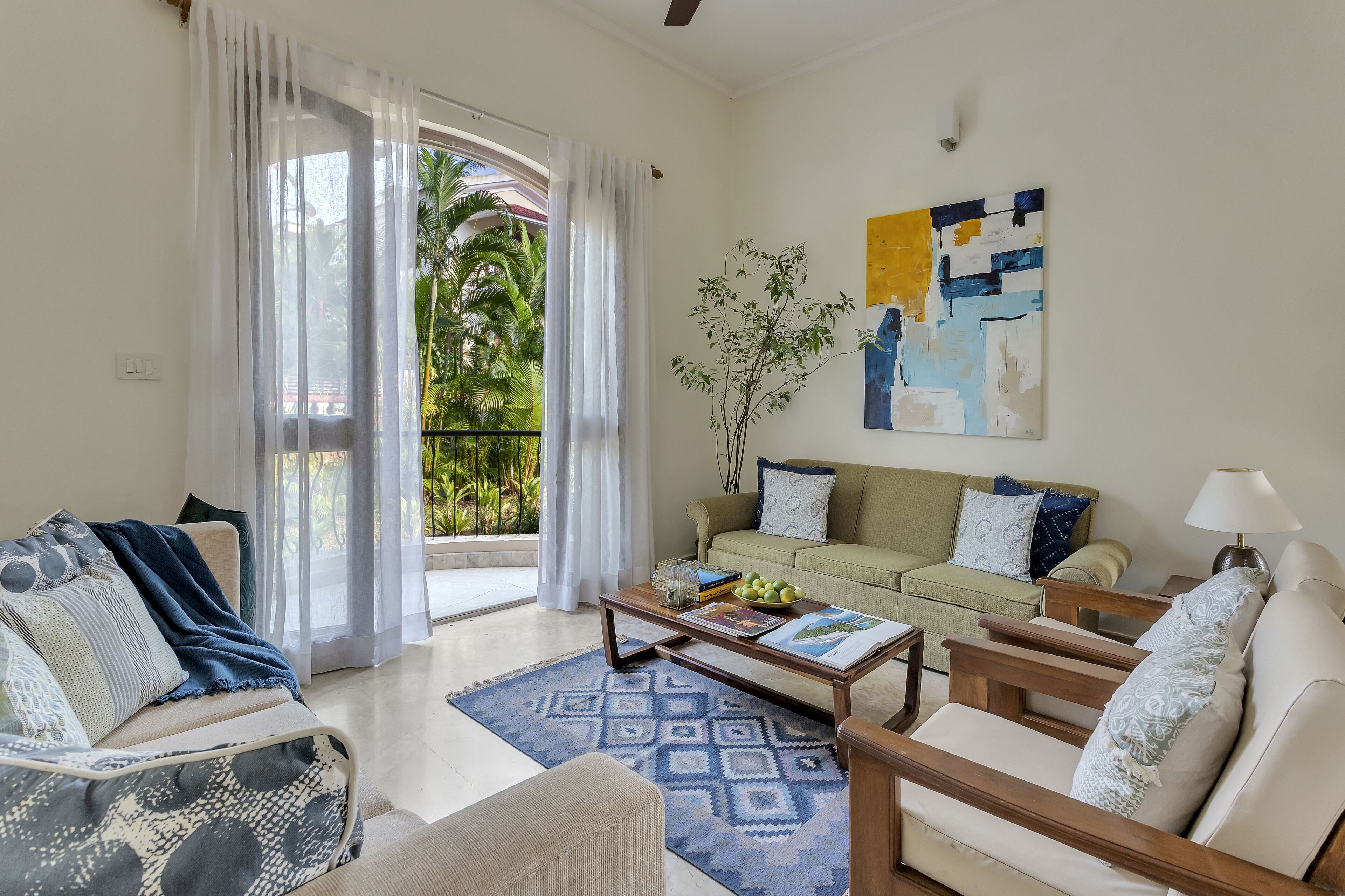 3 bed room royal villa | living area | 32-inch lcd tv with satellite channels, tv