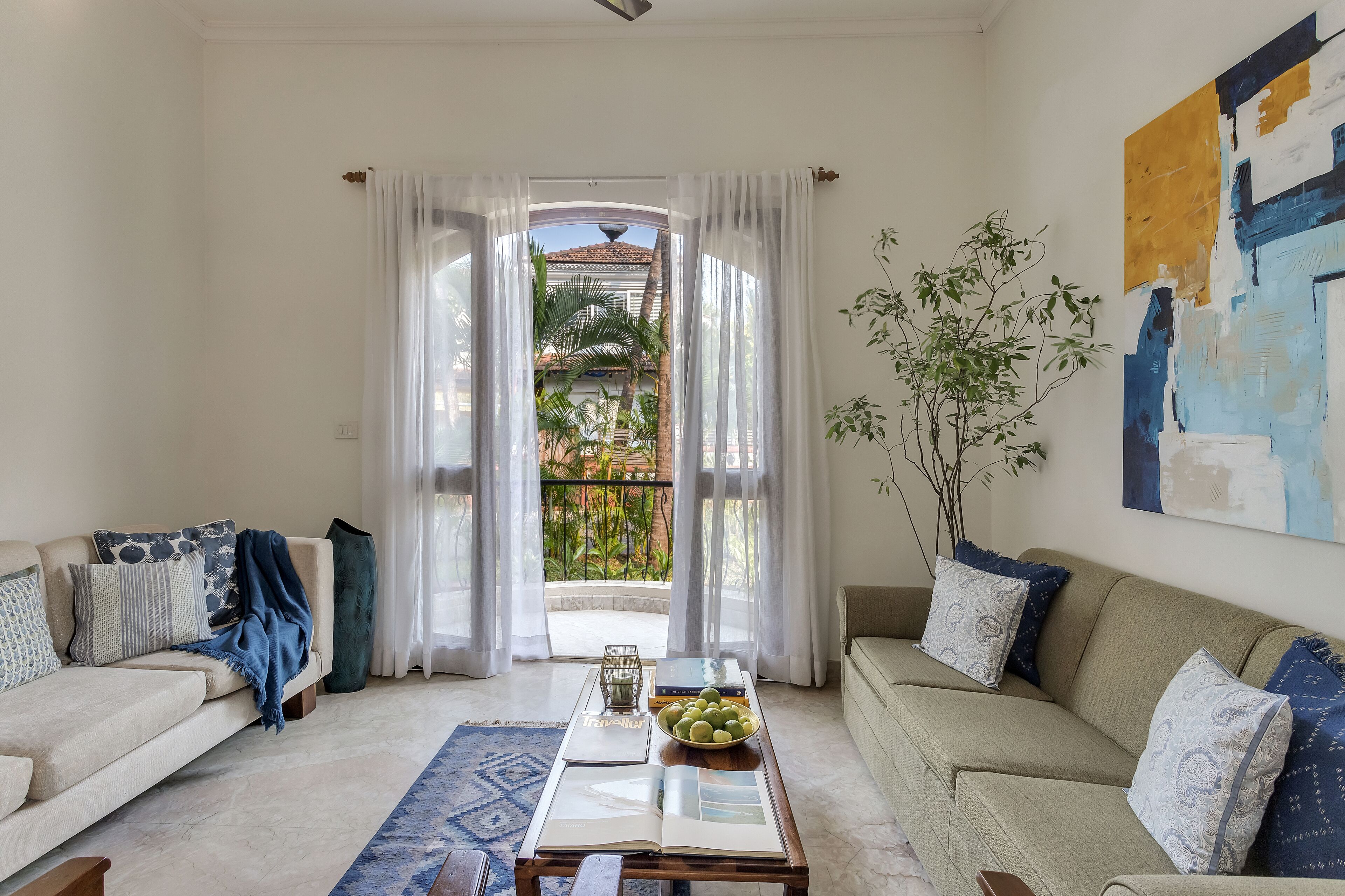 3 bed room royal villa | living area | 32-inch lcd tv with satellite channels, tv