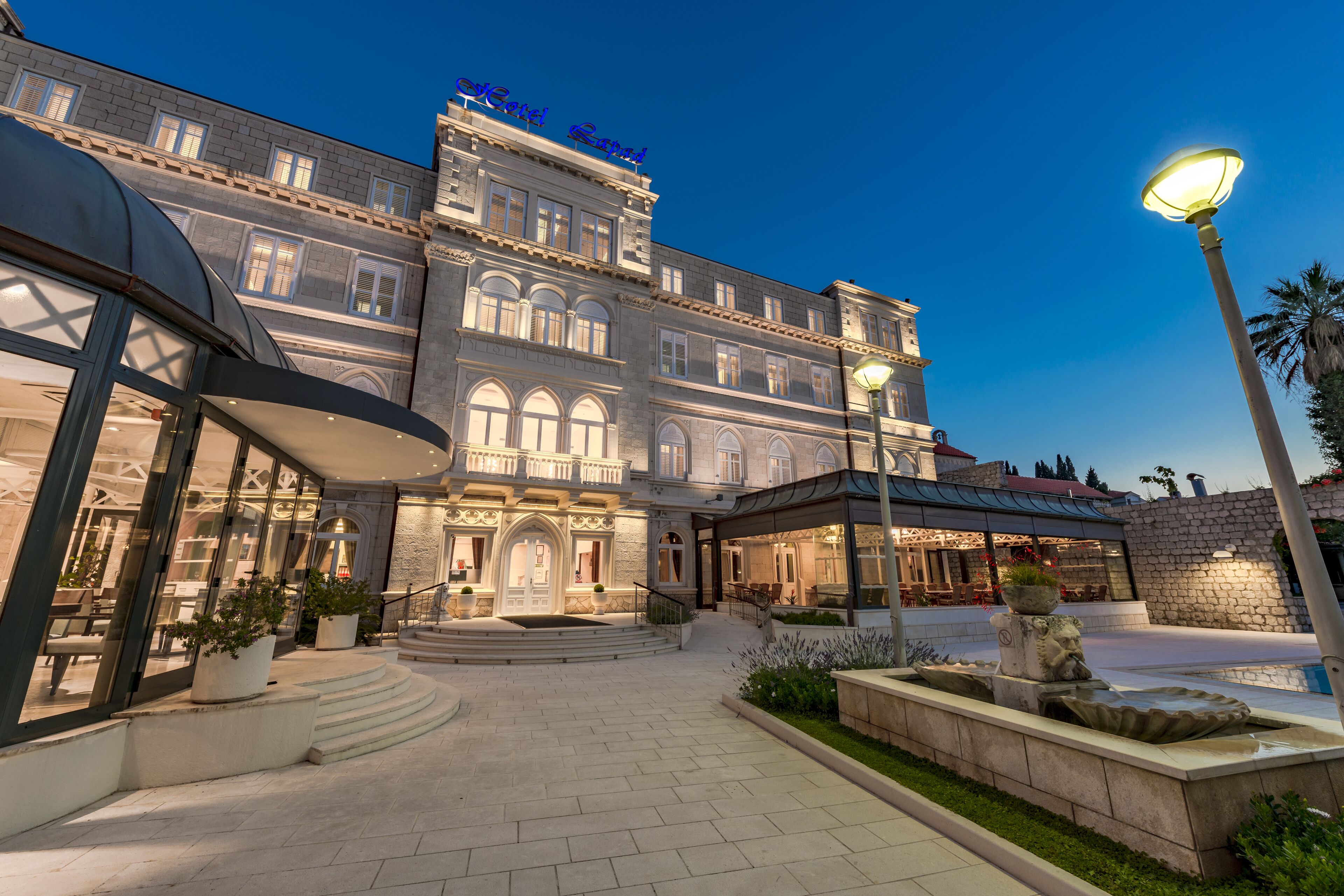 Front of property – evening/night