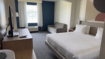 Desk, blackout drapes, iron/ironing board, free WiFi