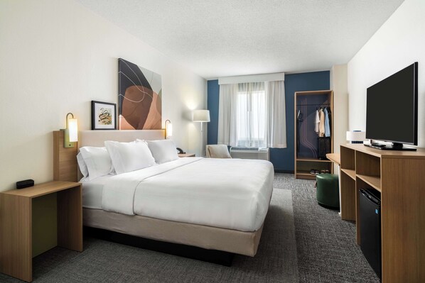 Desk, blackout curtains, iron/ironing board, free WiFi