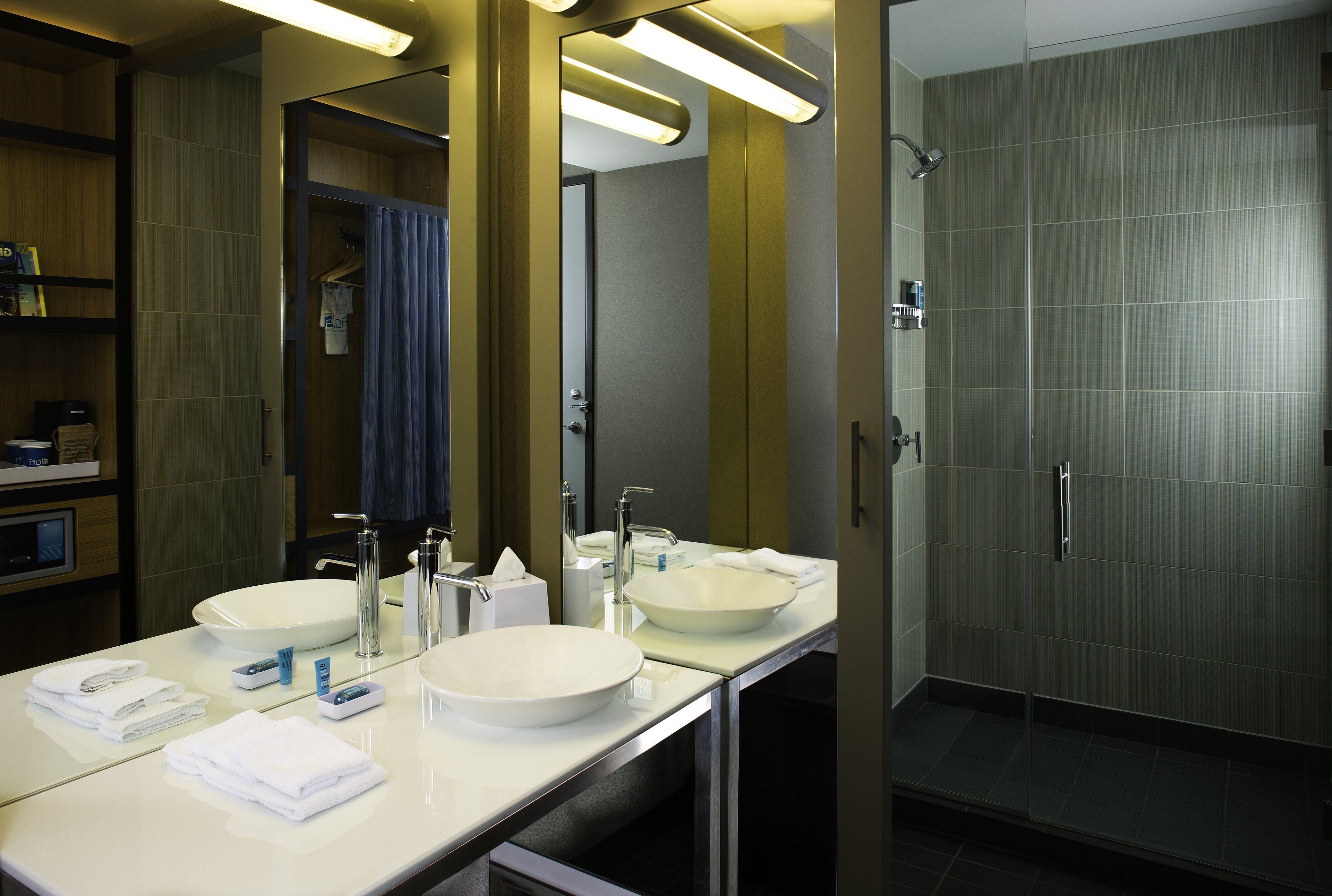 shower, rainfall showerhead, designer toiletries, hair dryer