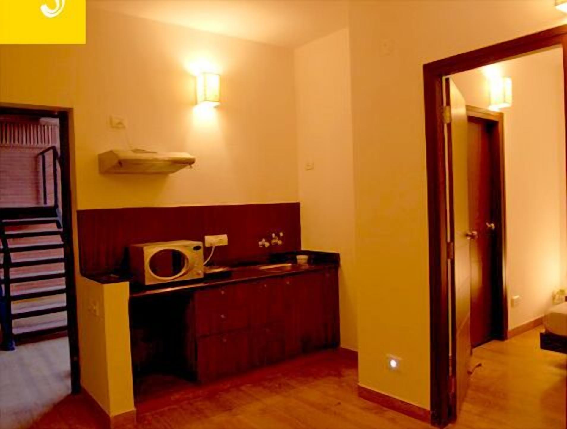 fridge, microwave, stovetop