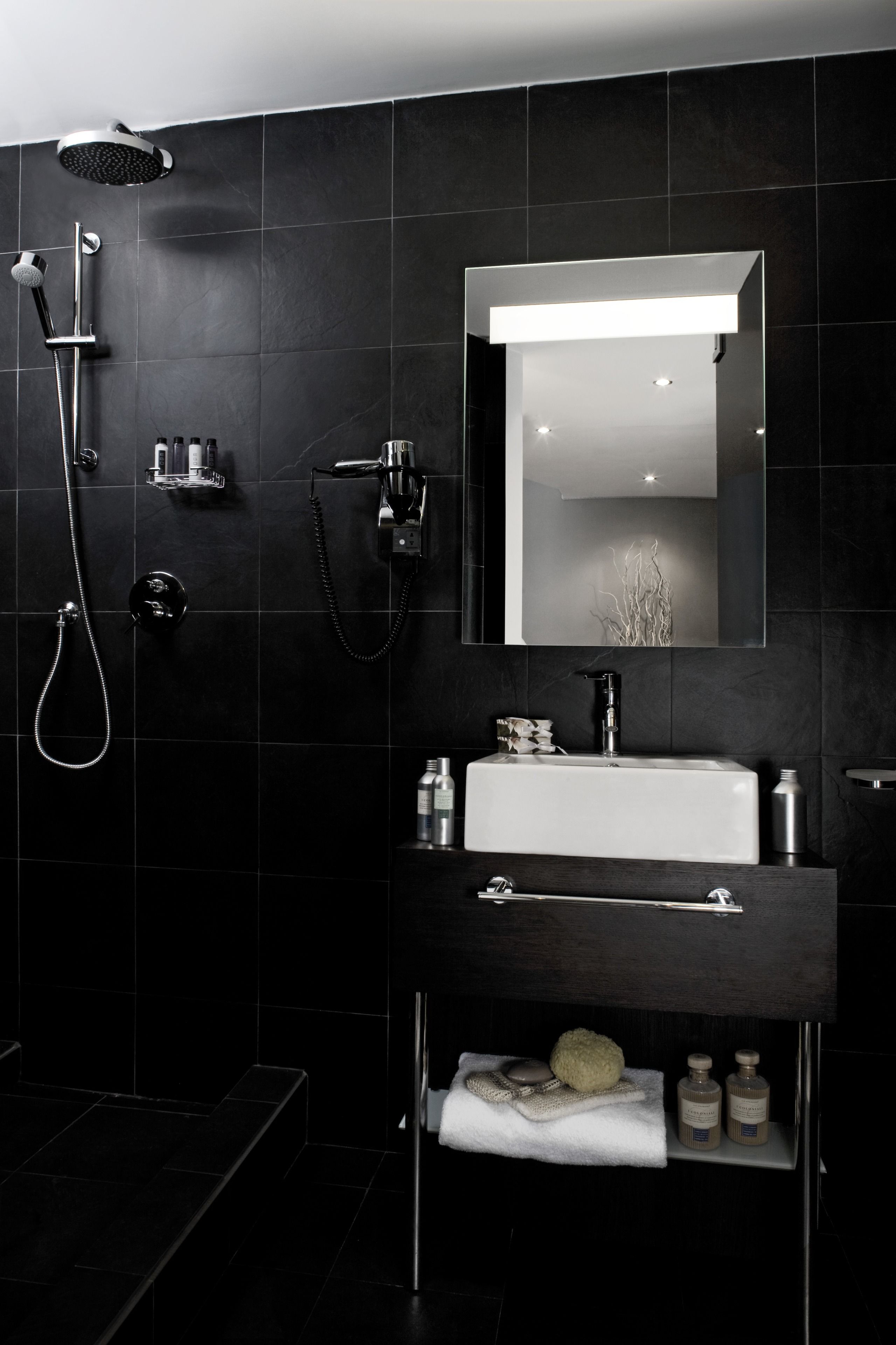 shower, free toiletries, hair dryer, bidet