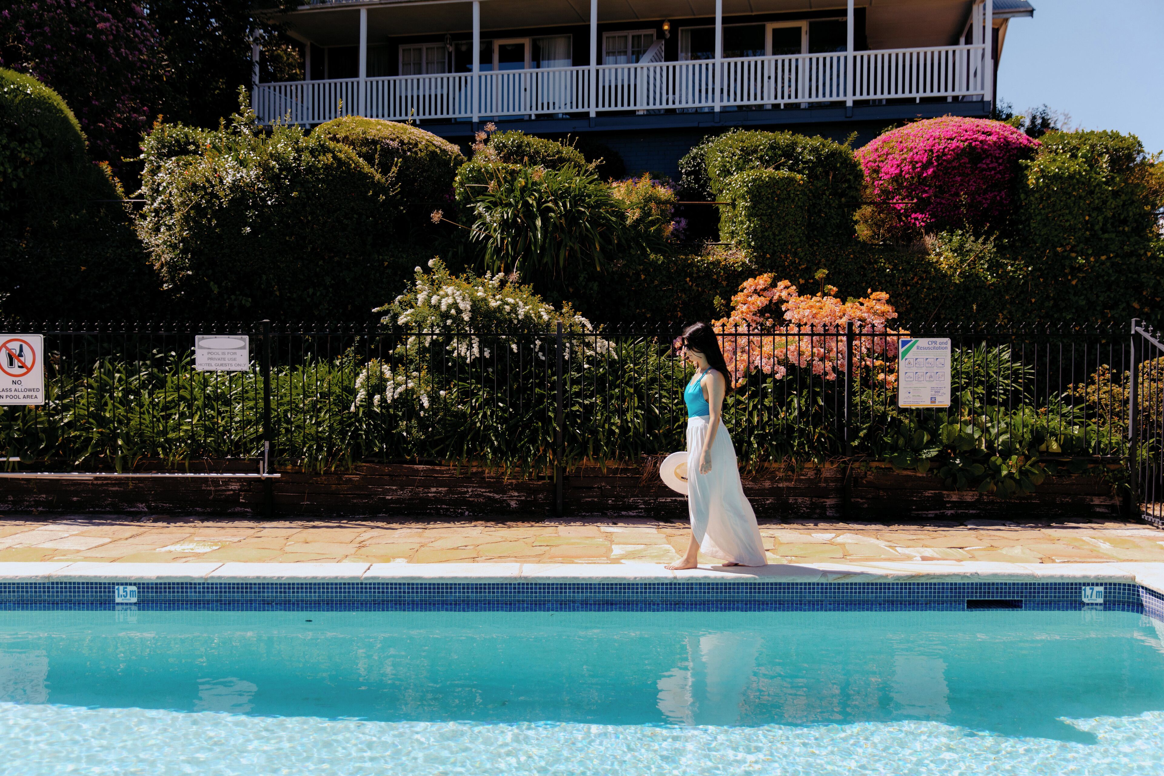 Seasonal outdoor pool, open 8:00 AM to 8:00 PM, pool loungers