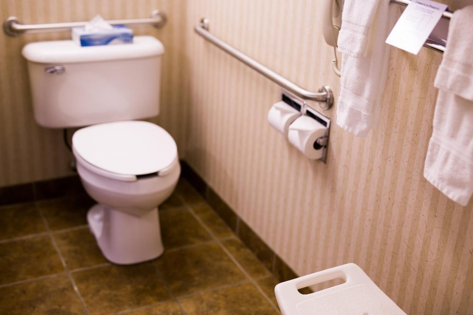 combined shower/bathtub, free toiletries, hair dryer, towels