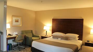 Luxe beddengoed, pillowtop-bedden, een kluis op de kamer