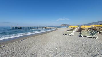 Private beach, beach bar