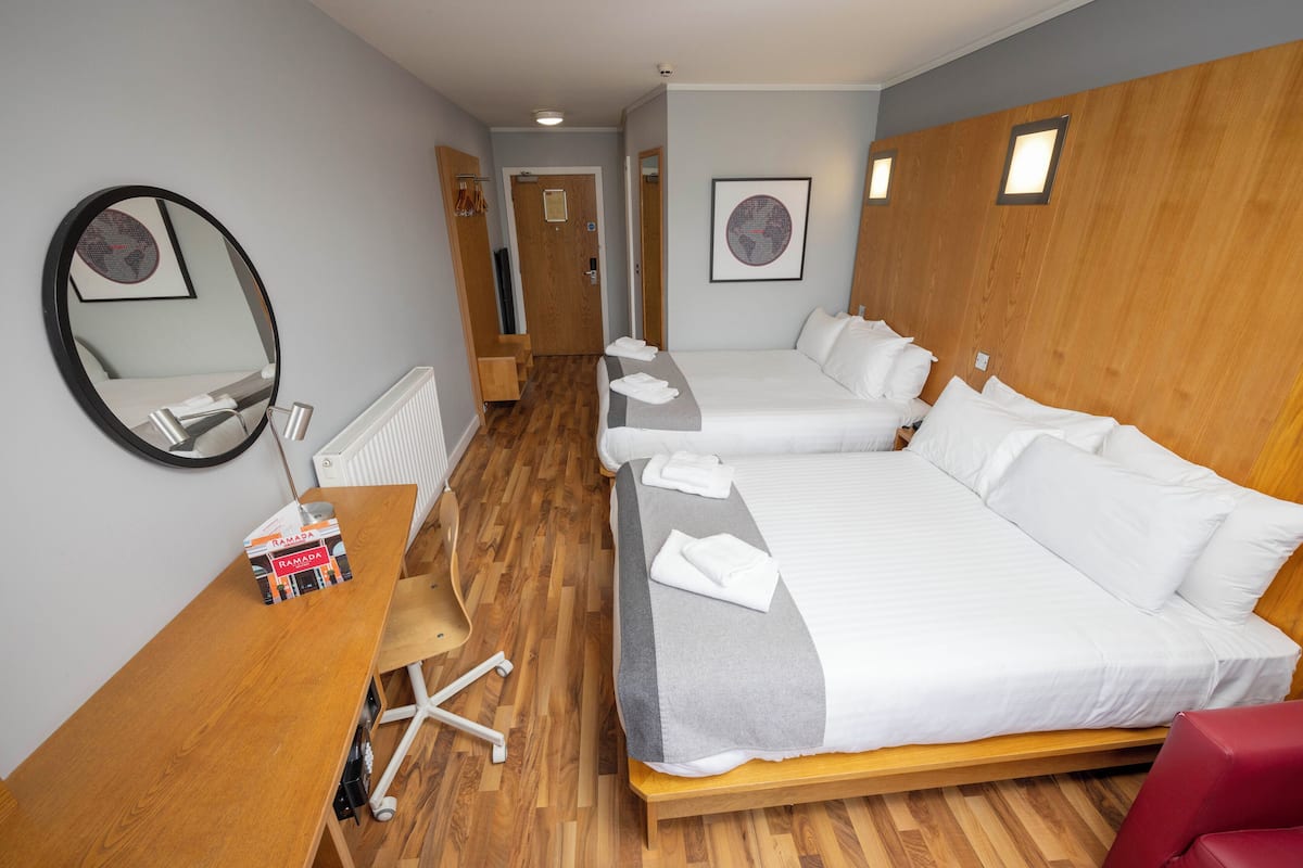 standard room, 2 double beds | premium bedding, in-room safe, desk, laptop workspace