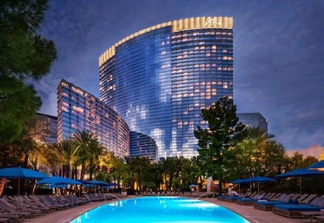3 outdoor pools, open 10:00 AM to 4:00 PM, cabanas (surcharge). ARIA Resort & Casino