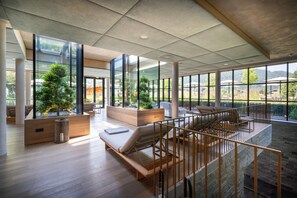 Sauna, steam room, body treatments, hot stone massages, body wraps