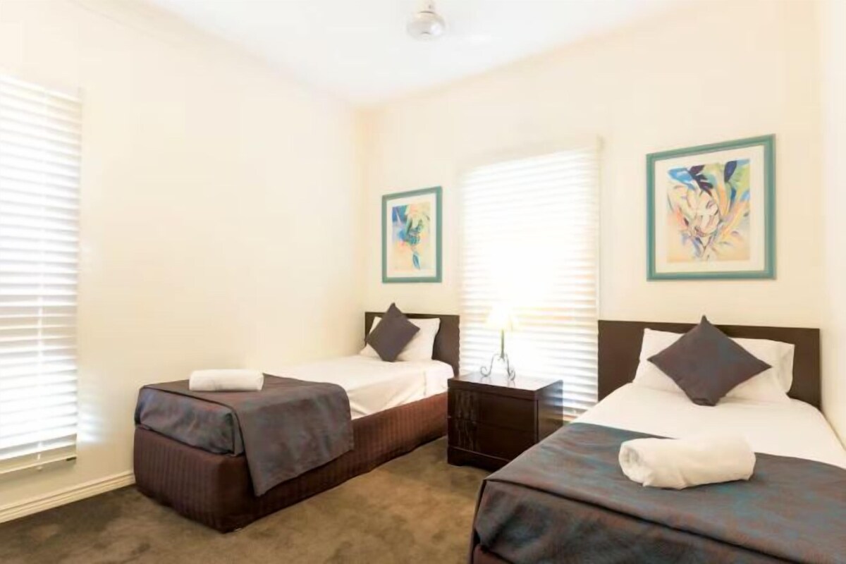 1 bedroom, premium bedding, blackout drapes, iron/ironing board
