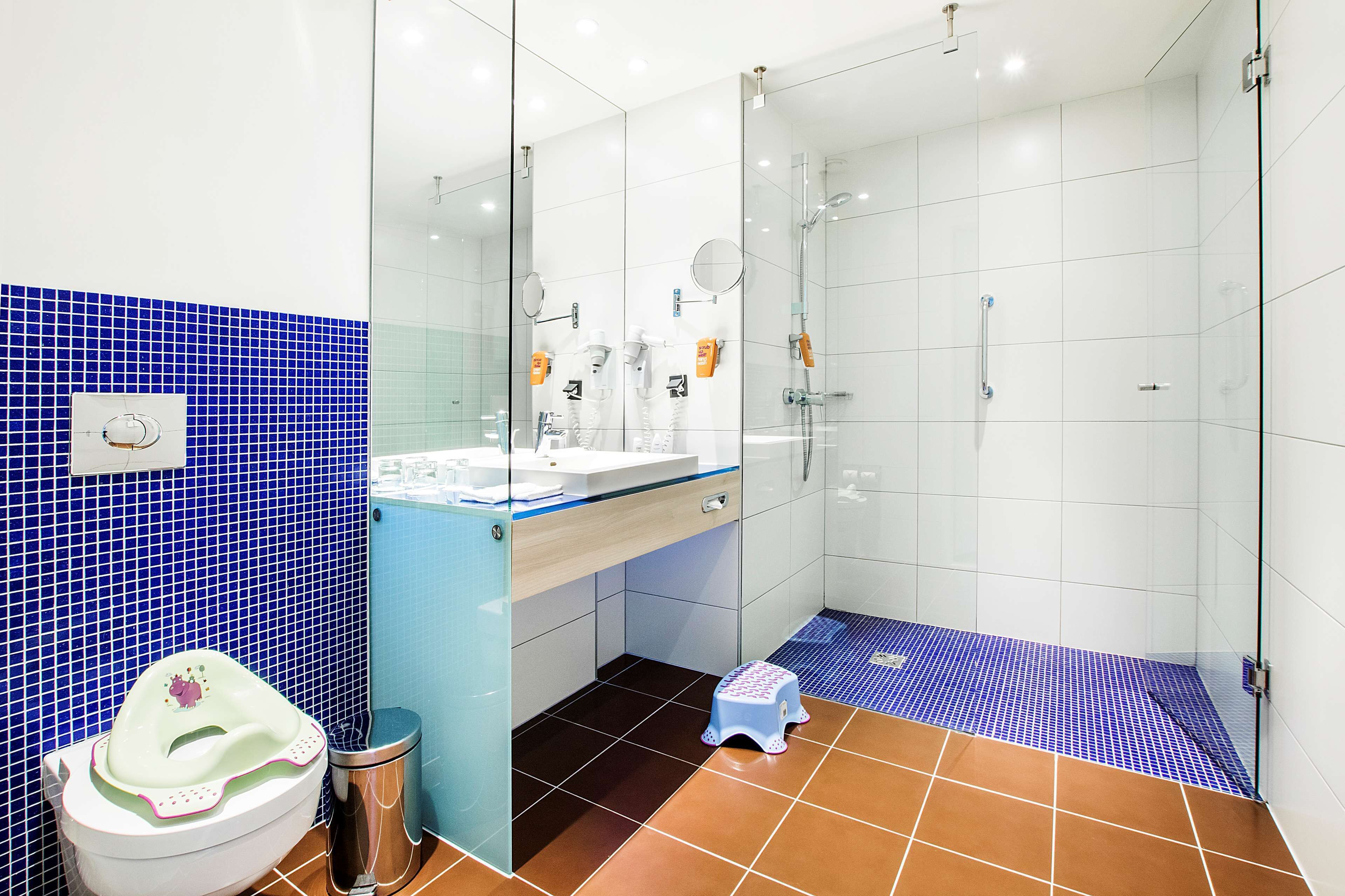 free toiletries, hair dryer, towels